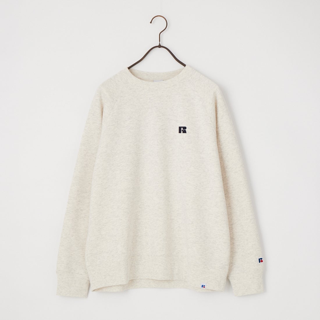 RUSSELL ATHLETIC [ラッセルアスレティック] 別注 フロッキーロゴ バックプリントスウェット [26AW-JFRU-01-JF] ASH