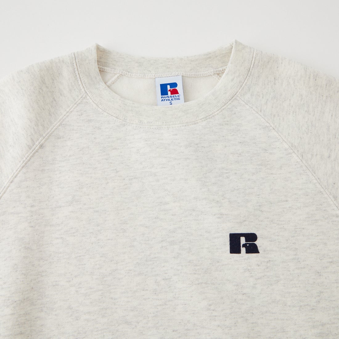 RUSSELL ATHLETIC [ラッセルアスレティック] 別注 フロッキーロゴ バックプリントスウェット [26AW-JFRU-01-JF] ASH