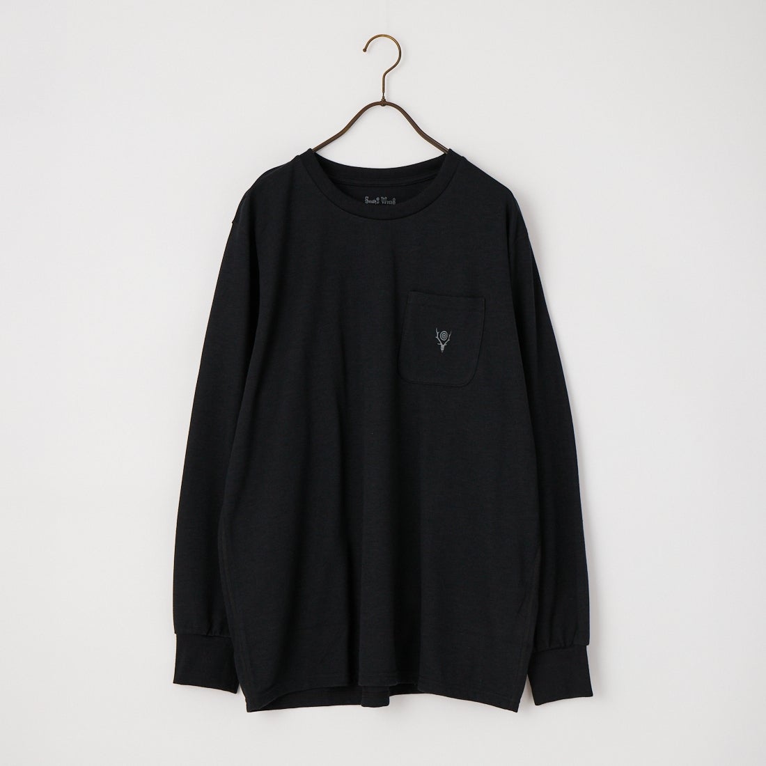 South2West8 [サウスツーウエストエイト] ロングスリーブ ラウンドポケットTシャツ [TY857] D BLACK