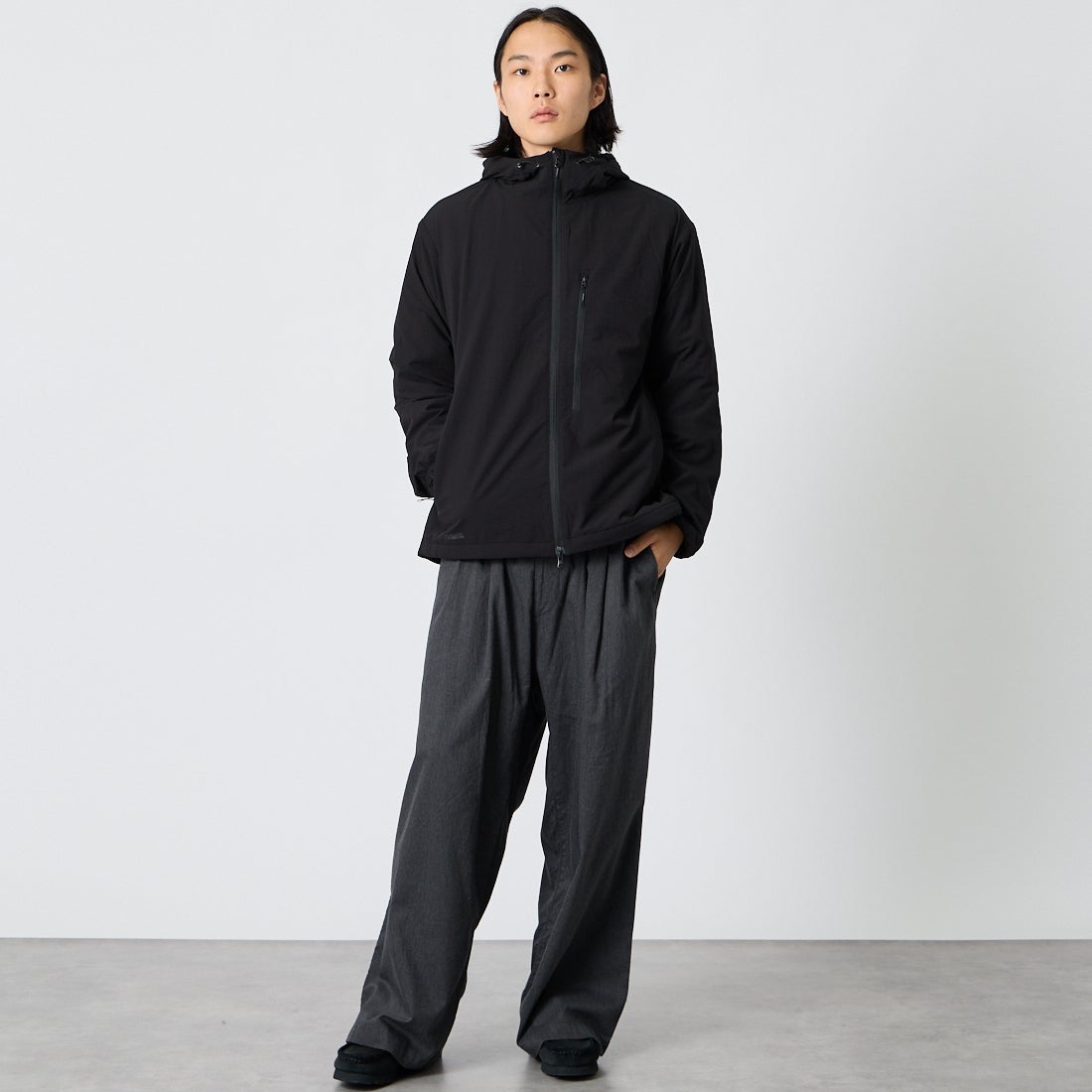 Snow Peak [スノーピーク] Breathable インサレーションジャケット [100261JK14] BLACK &&モデル身長：175cm 着用サイズ：M&&