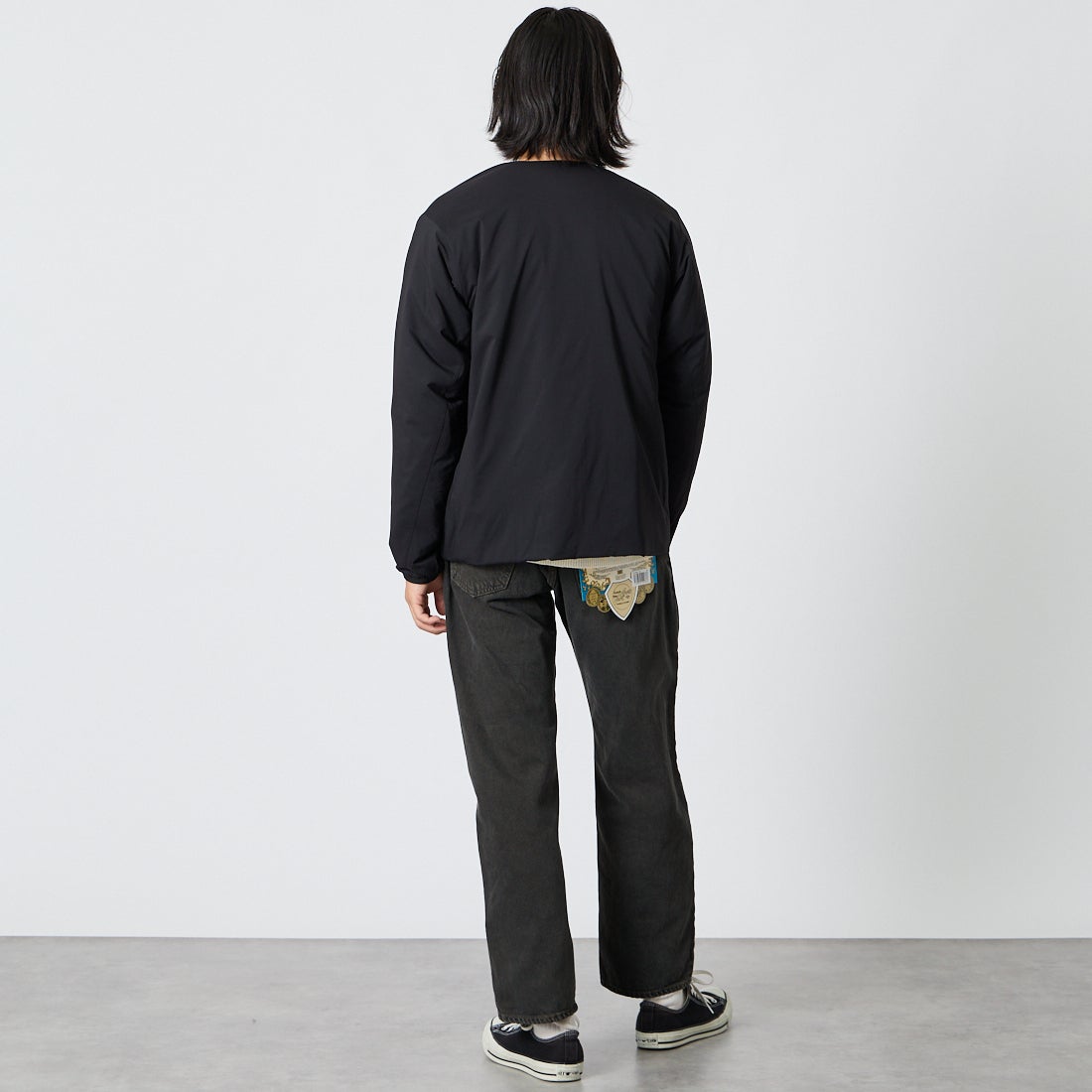 Snow Peak [スノーピーク] Flexible Insulated インサレーションカーディガン [100261JK11] BLACK &&モデル身長：175cm 着用サイズ：M&&
