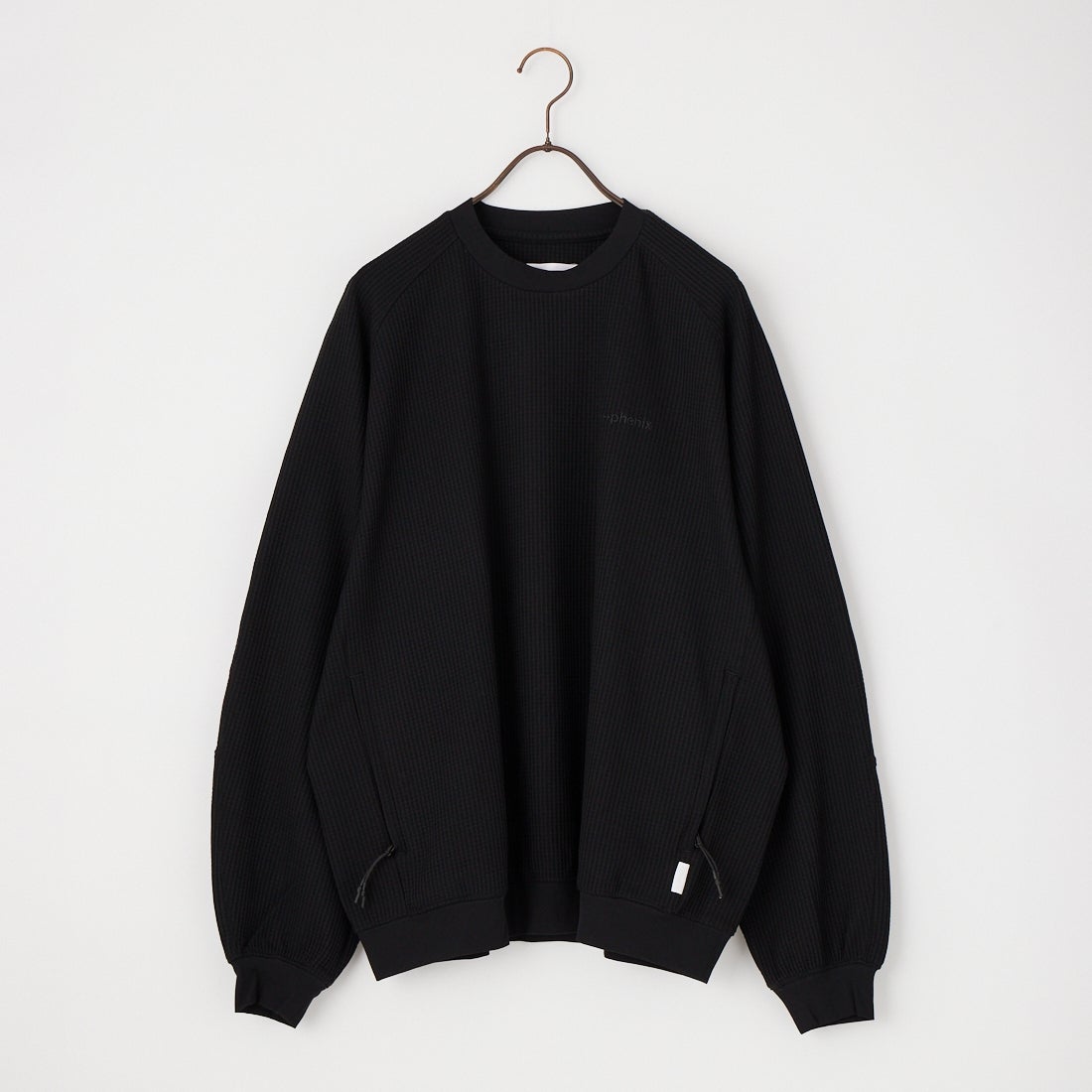 +phenix [プラスフェニックス] 別注 ワッフル ロングスリーブTシャツ [POT-26037IN-JF] BLACK