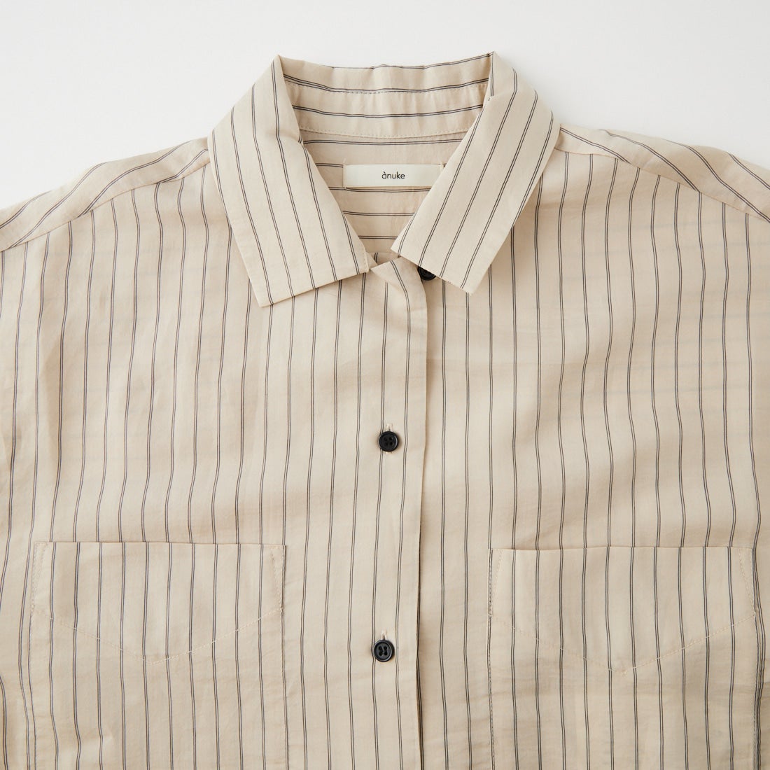 anuke [アンヌーク] オープンカラー ストライプシャツ [62620414] IVR