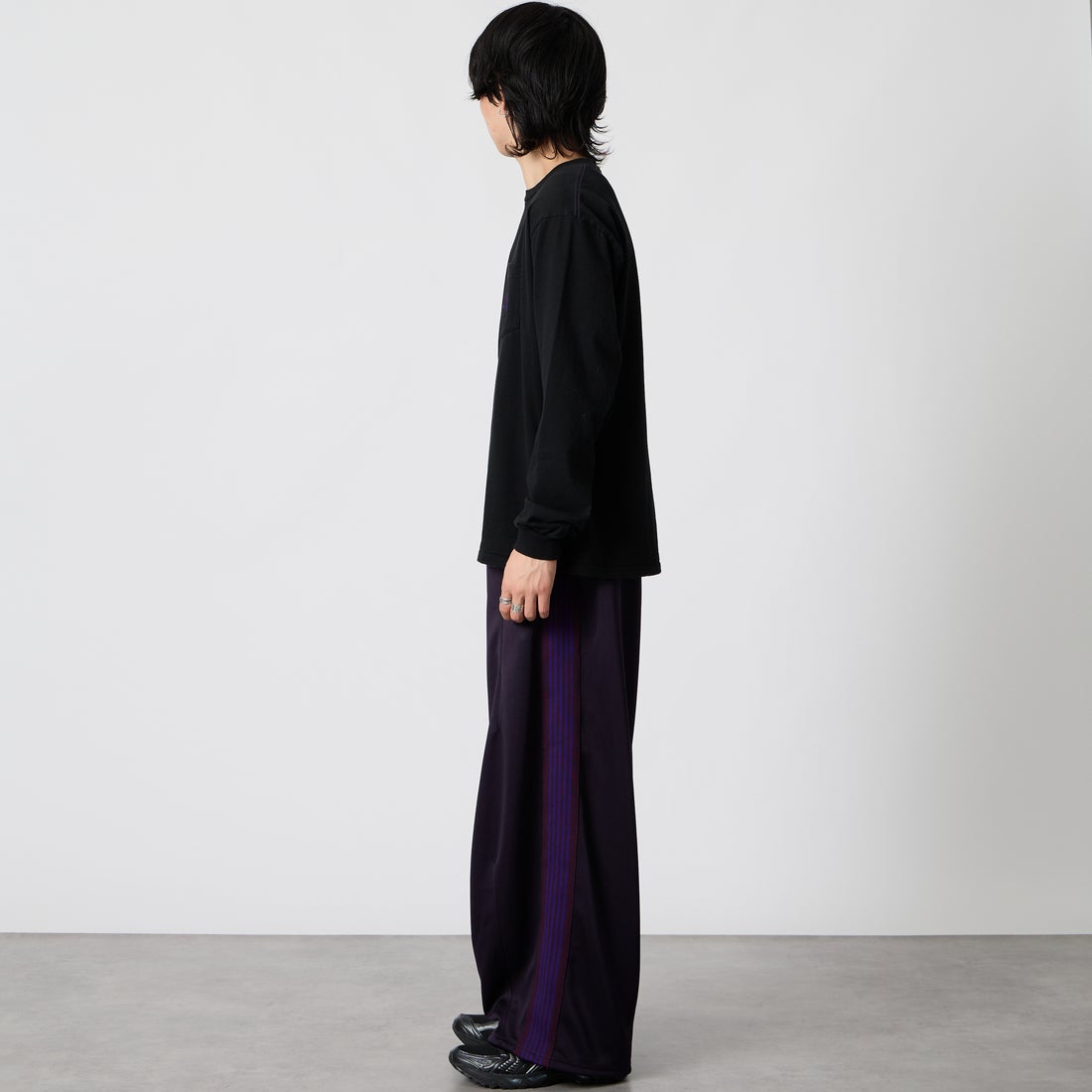 Needles [ニードルズ] ロングスリーブポケットTシャツ [TY398] F BLACK &&モデル身長：177cm 着用サイズ：M&&
