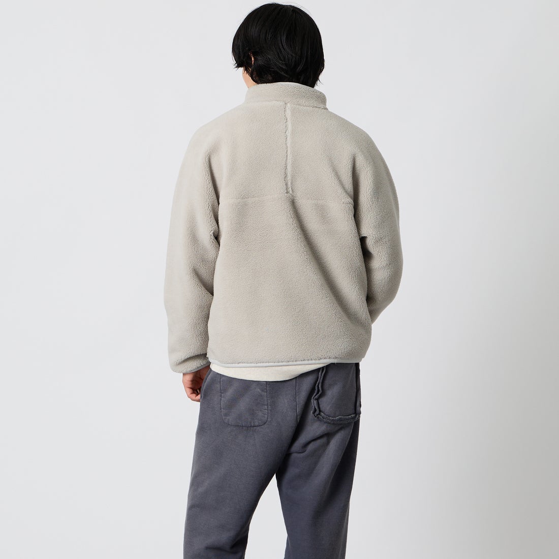L.L.BEAN [エルエルビーン] トップシャム ボア フリース ジャケット [6575-6035] 69 SILVER &&モデル身長：177cm 着用サイズ：S&&