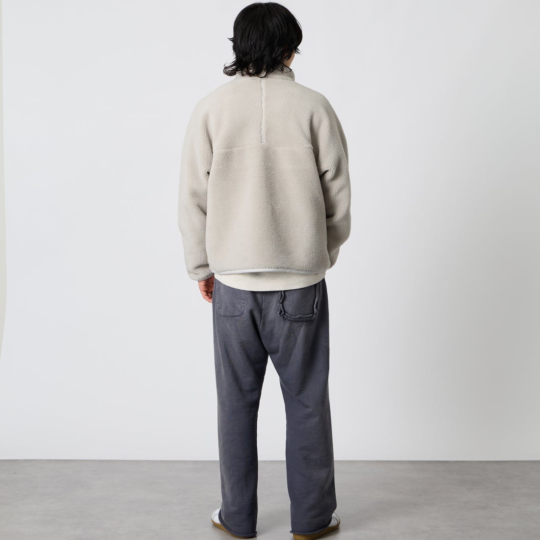 L.L.BEAN [エルエルビーン] トップシャム ボア フリース ジャケット [6575-6035] 69 SILVER &&モデル身長：177cm 着用サイズ：S&&