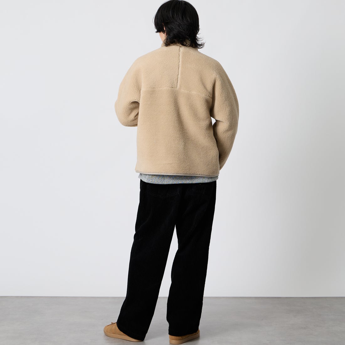L.L.BEAN [エルエルビーン] トップシャム ボア フリース ジャケット [6575-6035]71 LT BEIG &&モデル身長：177cm 着用サイズ：S&&