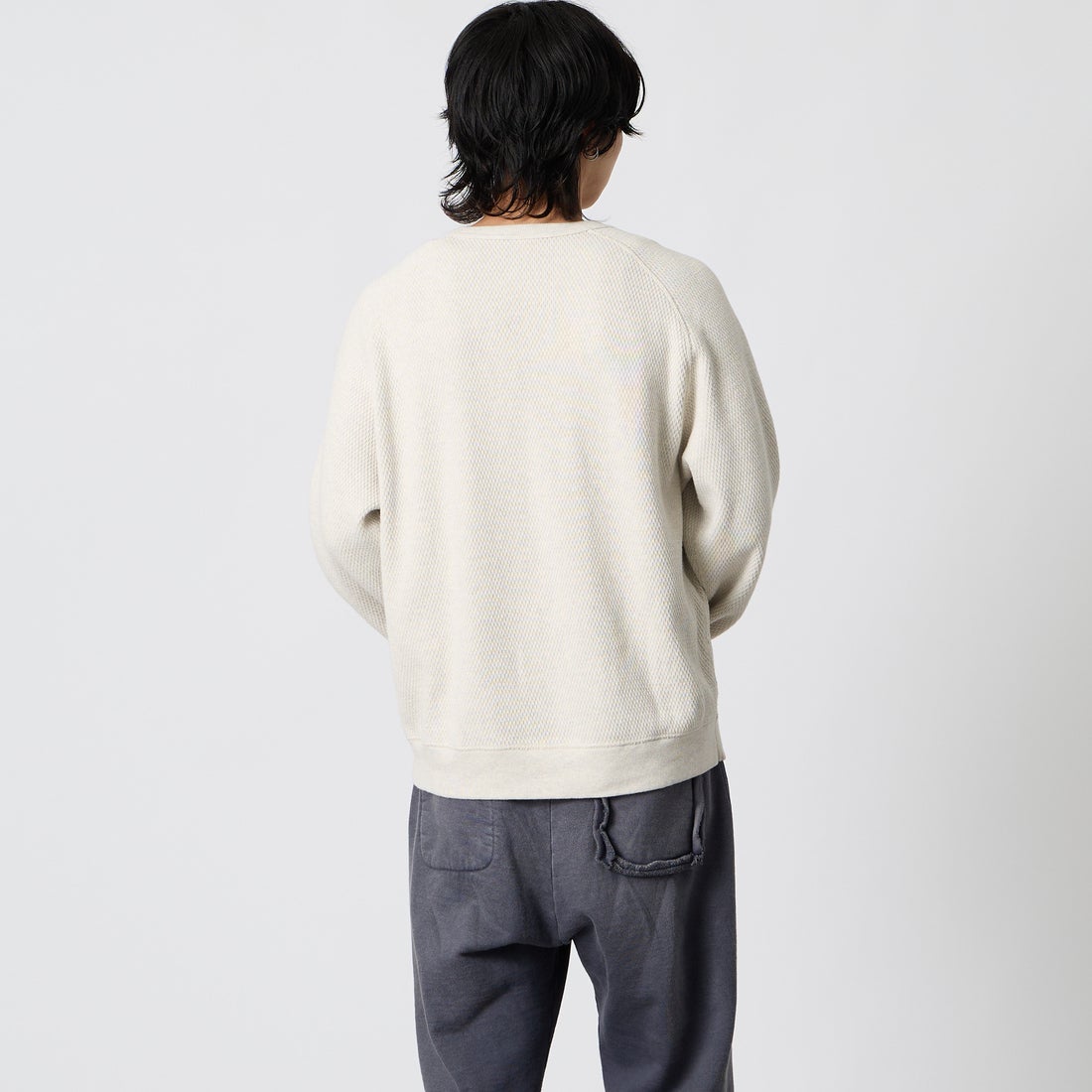 GOLD [ゴールド] ヘビーサーマル ラグランクルーネック [GL69771] 131 OATMEA &&モデル身長：177cm 着用サイズ：M&&