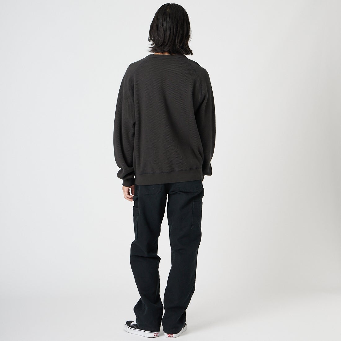 GOLD [ゴールド] ヘビーサーマル ラグランクルーネック [GL69771] 116 C.GRAY &&モデル身長：175cm 着用サイズ：M&&