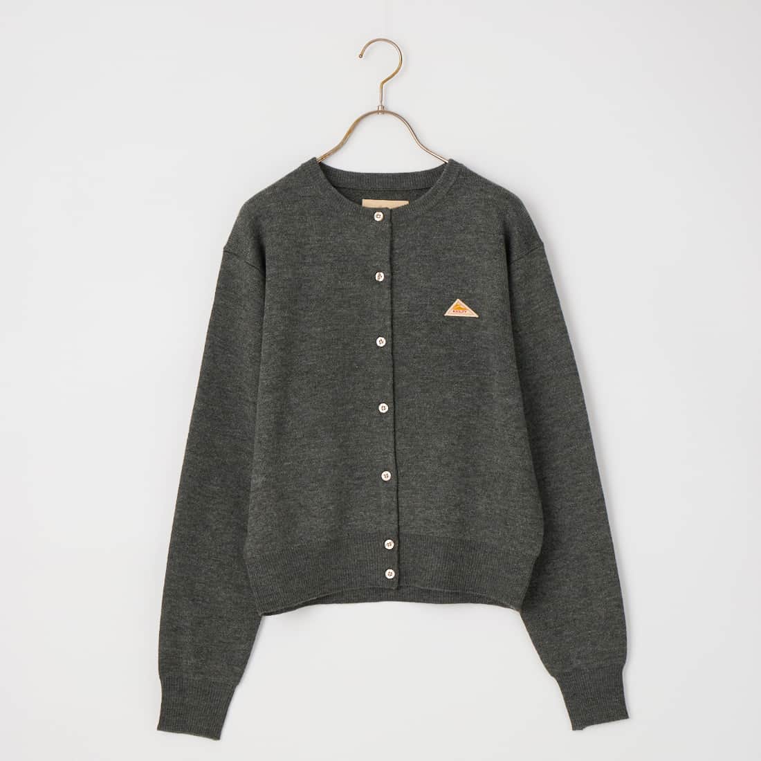 KELTY [ケルティ] 別注 ワンポイントロゴ クルーネックニットカーディガン [KE263W30IN01-JF] CHARCOAL