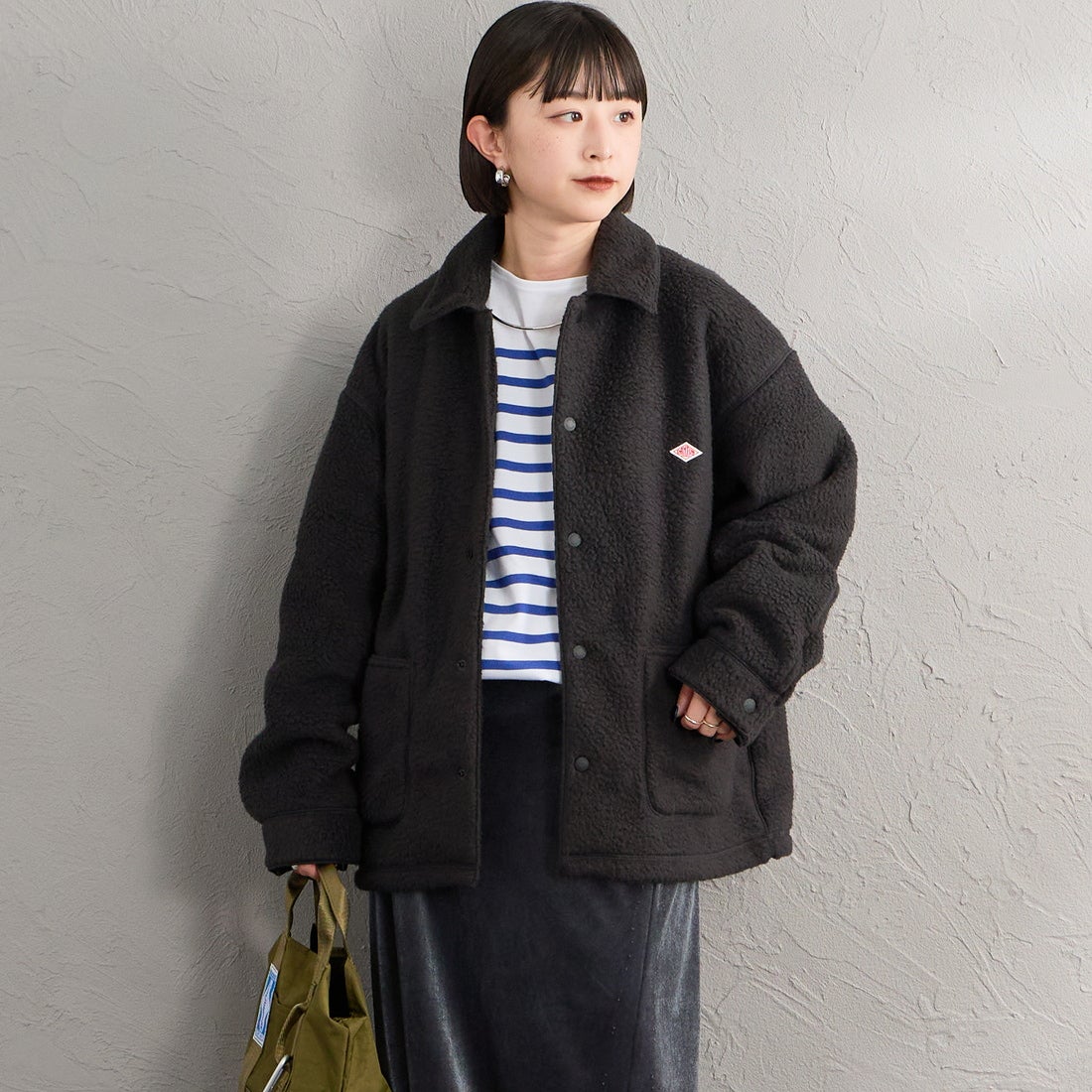 DANTON [ダントン] ボアフリース カバーオールジャケット [DT-A0800WNN] BLACK