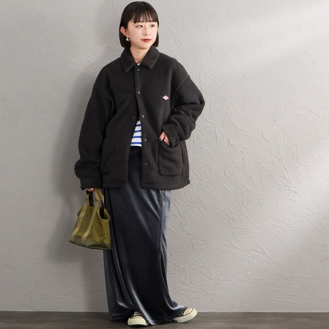 DANTON [ダントン] ボアフリース カバーオールジャケット [DT-A0800WNN] BLACK