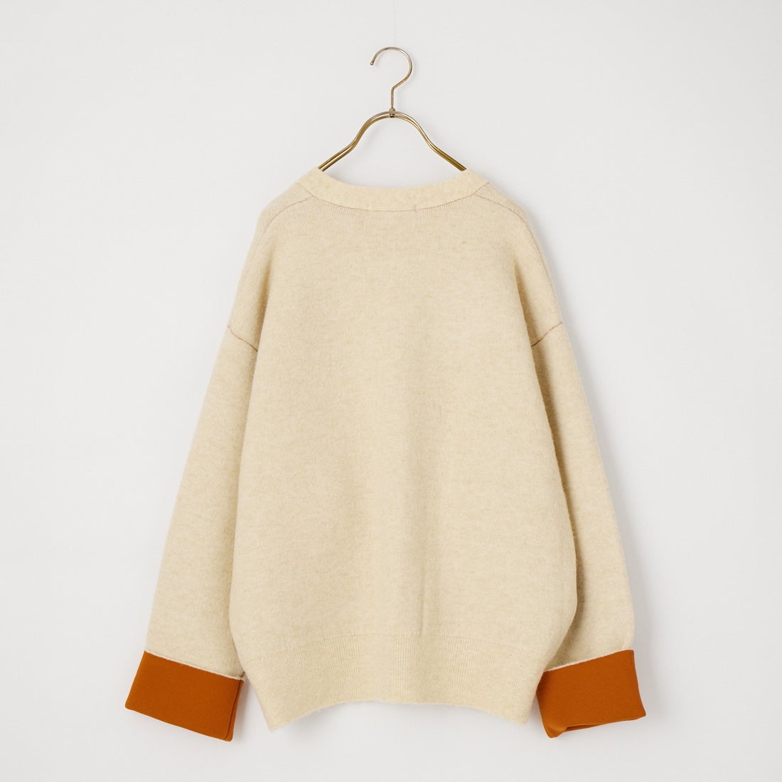 Jeans Factory Clothes [ジーンズファクトリークローズ] カラー配色 Vネックカーディガン [11269854] Lﾍﾞｰｼﾞｭ/ｵﾚ