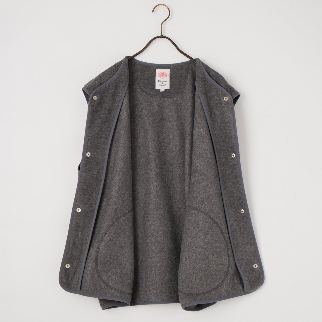 DANTON [ダントン] フリースノーカラーベスト [DT-A0799] DK.GREY