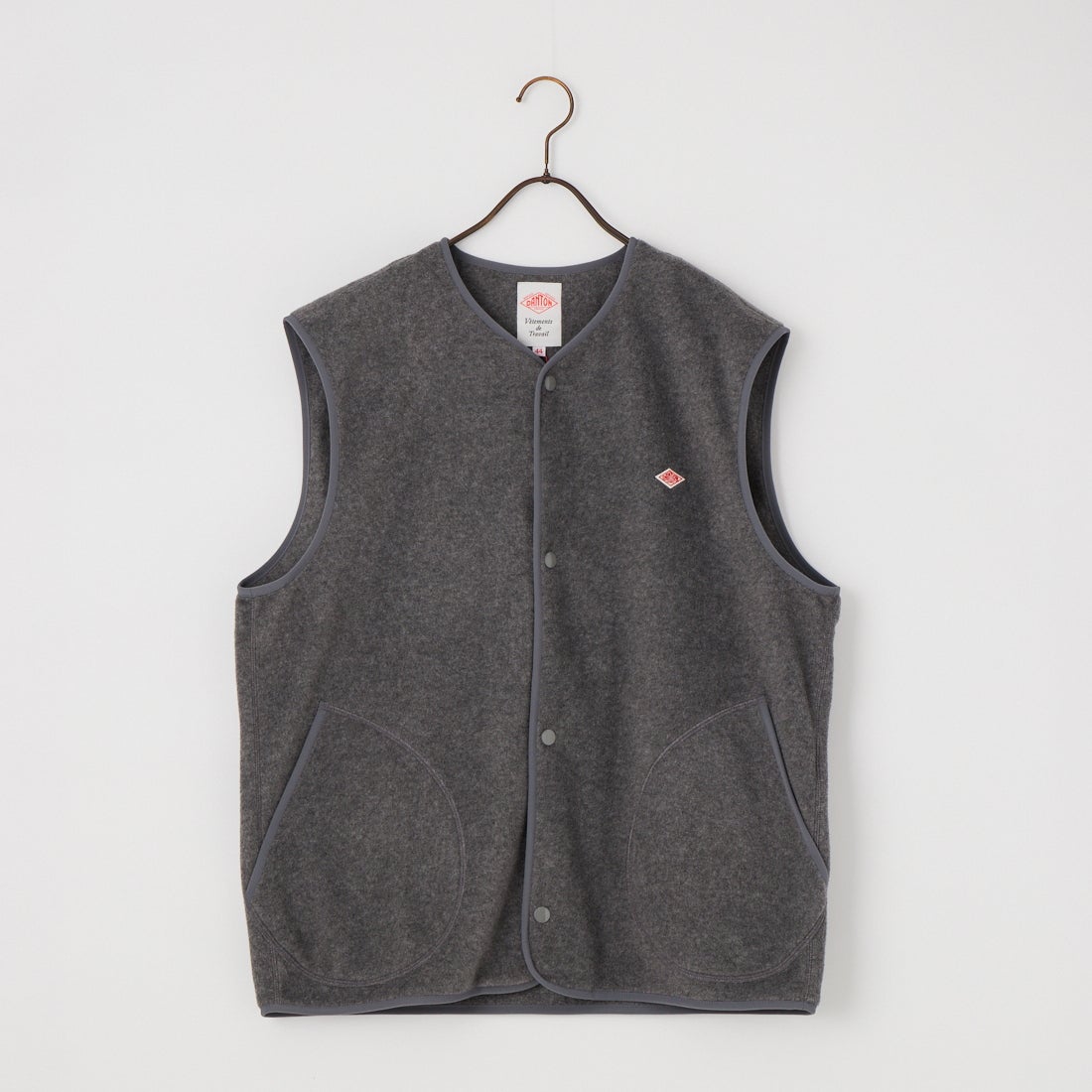 DANTON [ダントン] フリースノーカラーベスト [DT-A0799] DK.GREY