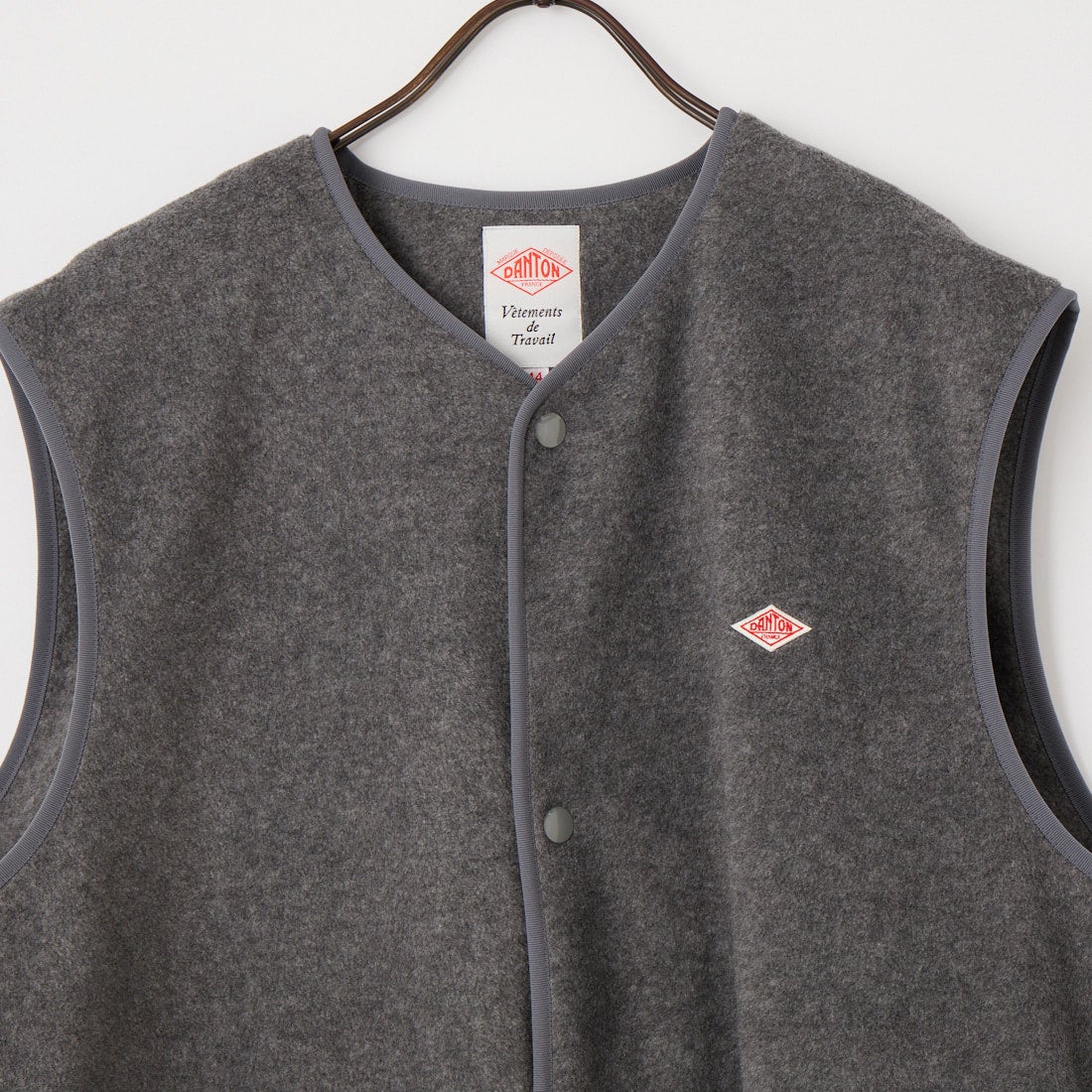 DANTON [ダントン] フリースノーカラーベスト [DT-A0799] DK.GREY