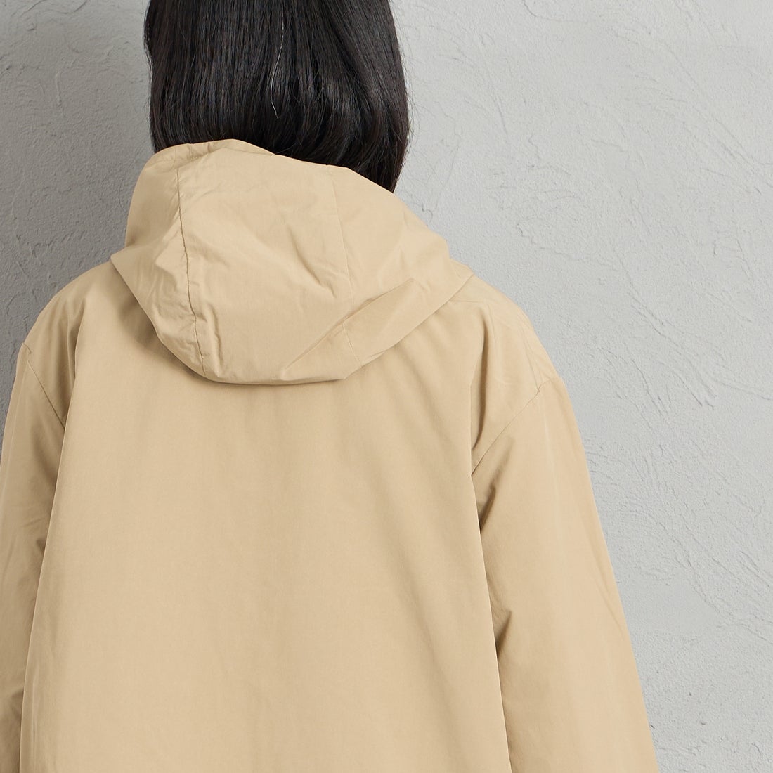 DANTON [ダントン] フードジャケット [DT-A0673KTF] BEIGE &&モデル身長：162cm 着用サイズ：34&&
