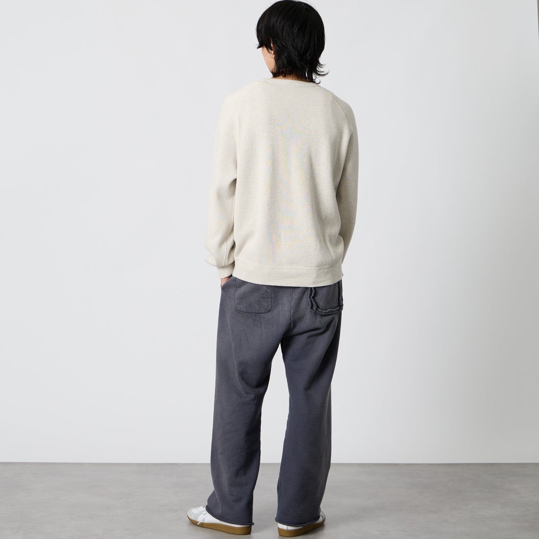 BOW WOW [バウワウ] ウェザード スウェットパンツ [BWU-WSPE] EGGPLANT &&モデル身長：177cm 着用サイズ：M&&