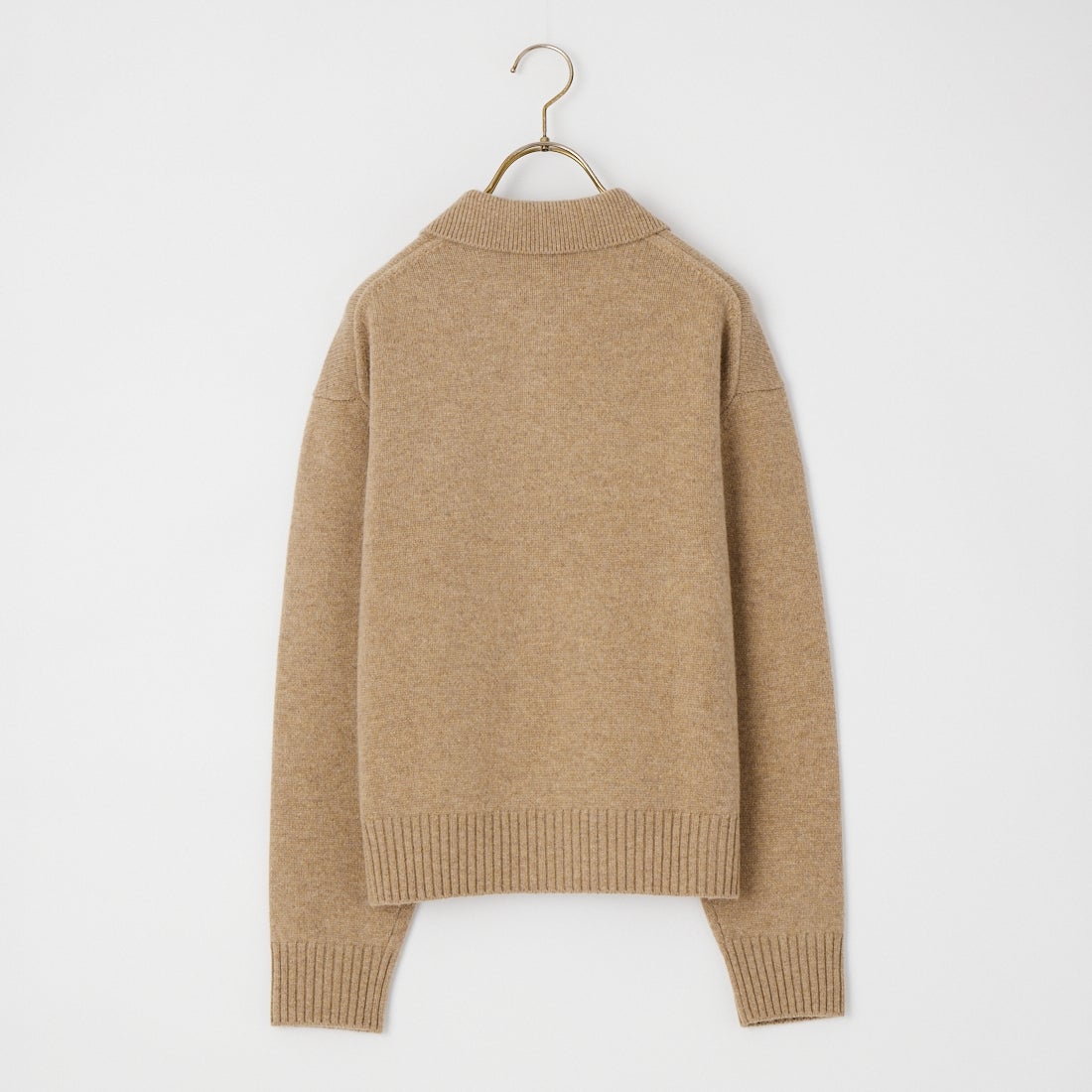 MAISON KITSUNE [メゾン キツネ] フォックスヘッド インターシャ メリノ ポロ ジャンパー [MRWKL00KM0329] 0626 TAUPE