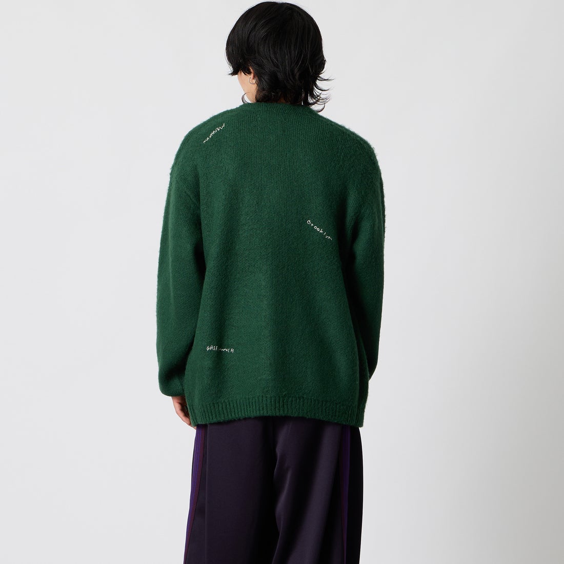 PENNEYS [ぺニーズ] 刺繍カーディガン [PN26F003] GREEN &&モデル身長：177cm 着用サイズ：M&&