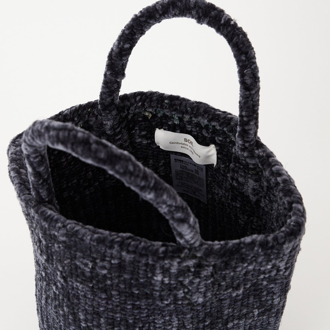 soil [ソイル] ベロア×サイザル トートバッグ [ANSL2651] 9900 BLACK