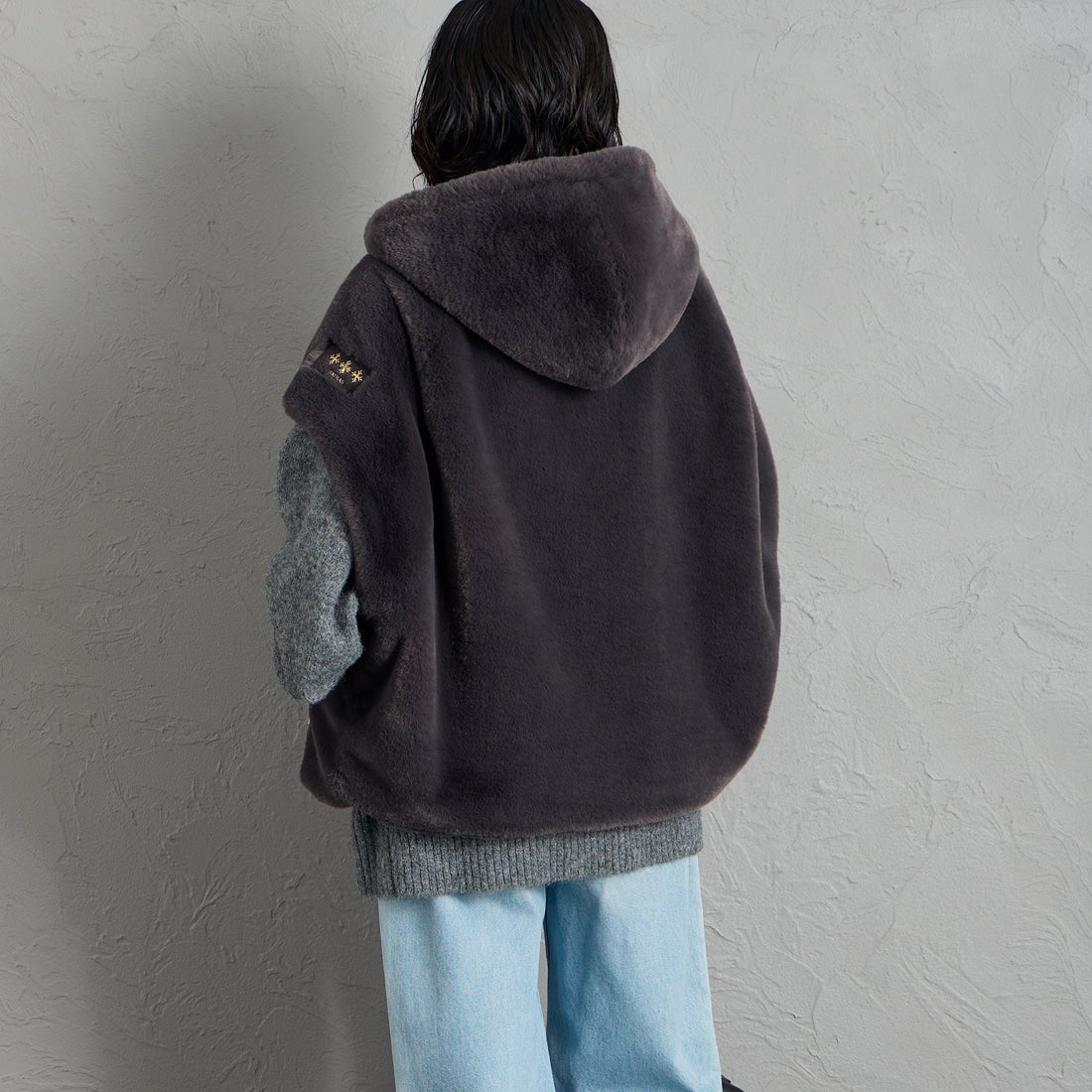TATRAS [タトラス] GITEGA/ギテガ ボアベスト [LCKA0539033588] C.GRAY &&モデル身長：160cm 着用サイズ：2&&