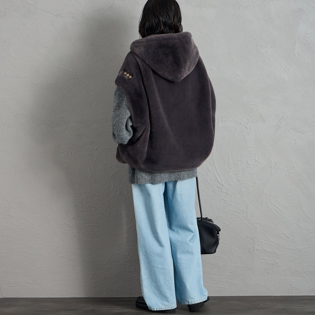 TATRAS [タトラス] GITEGA/ギテガ ボアベスト [LCKA0539033588] C.GRAY &&モデル身長：160cm 着用サイズ：2&&