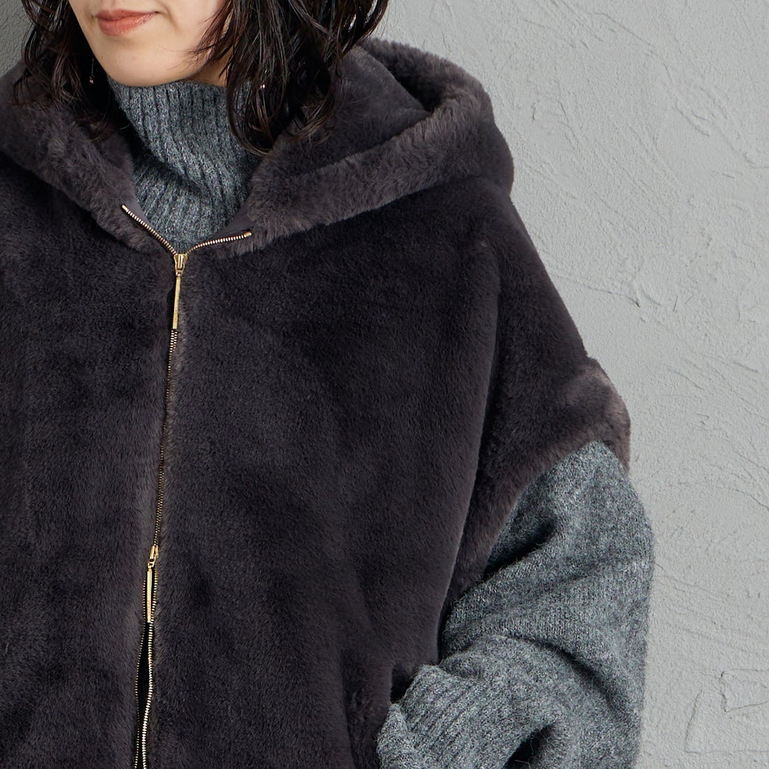 TATRAS [タトラス] GITEGA/ギテガ ボアベスト [LCKA0539033588] C.GRAY &&モデル身長：160cm 着用サイズ：2&&
