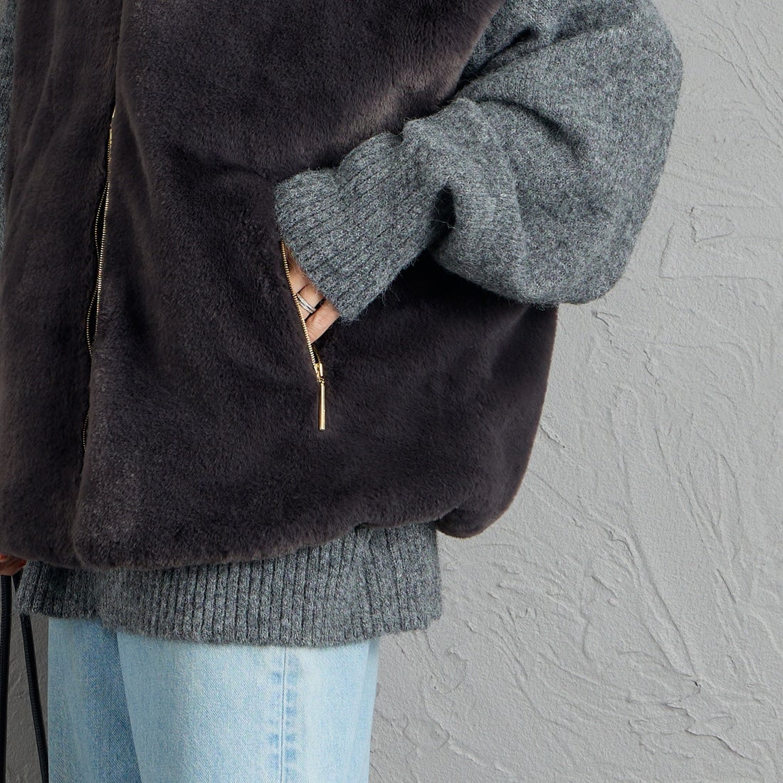 TATRAS [タトラス] GITEGA/ギテガ ボアベスト [LCKA0539033588] C.GRAY &&モデル身長：160cm 着用サイズ：2&&
