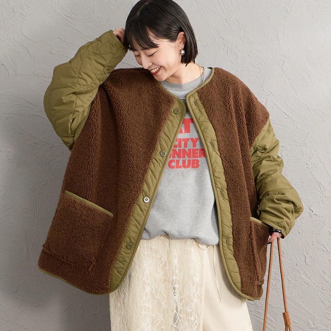 KHAKI&&モデル身長：150cm 着用サイズ：F&&