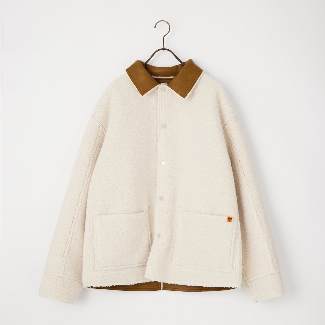 UNIVERSAL OVERALL [ユニバーサルオーバーオール] 別注 リバーシブル フェイクレザー ボアジャケット [U2633413IN-JF] CAMEL