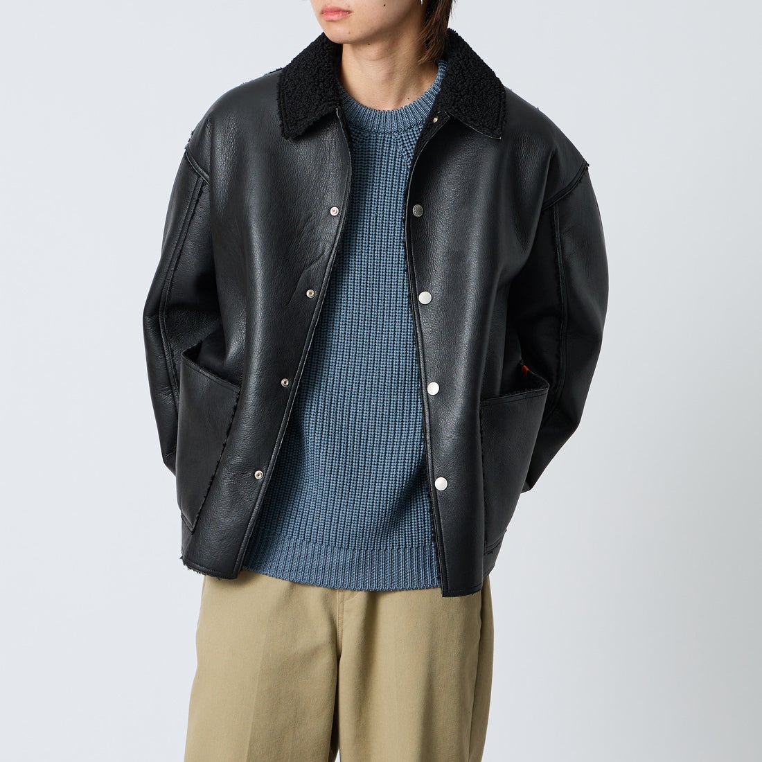 BLACK&&モデル身長：177cm 着用サイズ：L&&