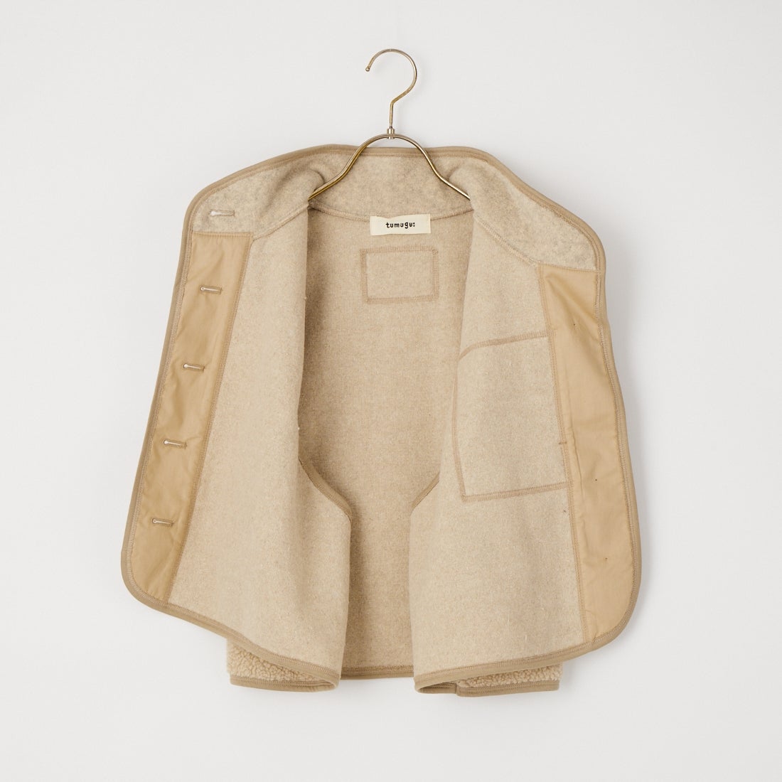 tumugu: [ツムグ] ジェシーボア×フリースベスト [TC26314] 10 BEIGE