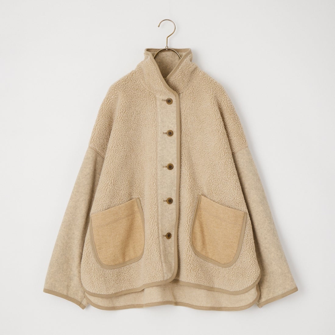 tumugu: [ツムグ] ジェシーボア×フリースジャケット [TC26315] 10 BEIGE