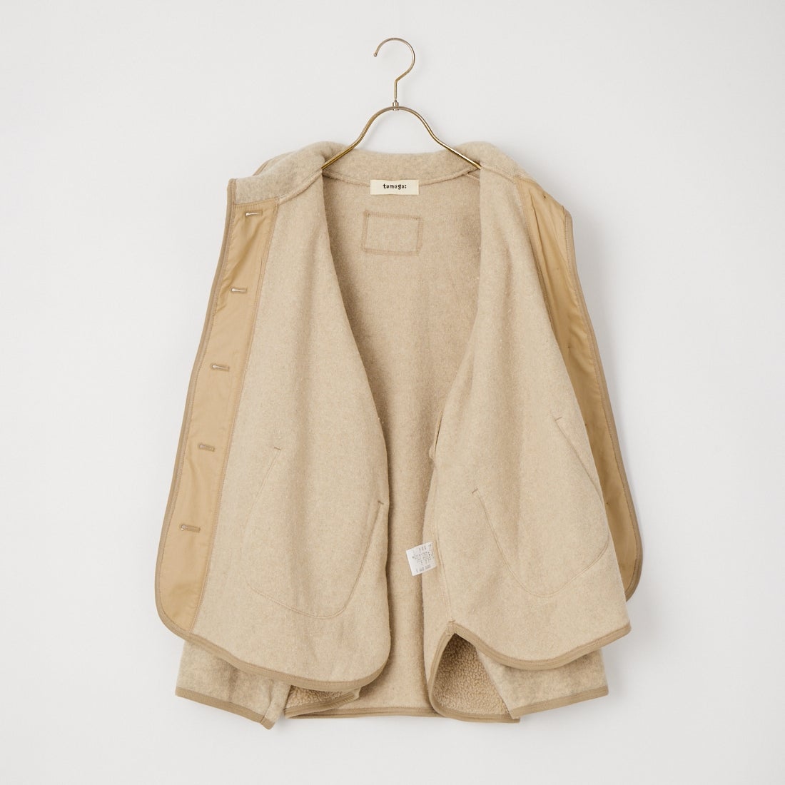 tumugu: [ツムグ] ジェシーボア×フリースジャケット [TC26315] 10 BEIGE