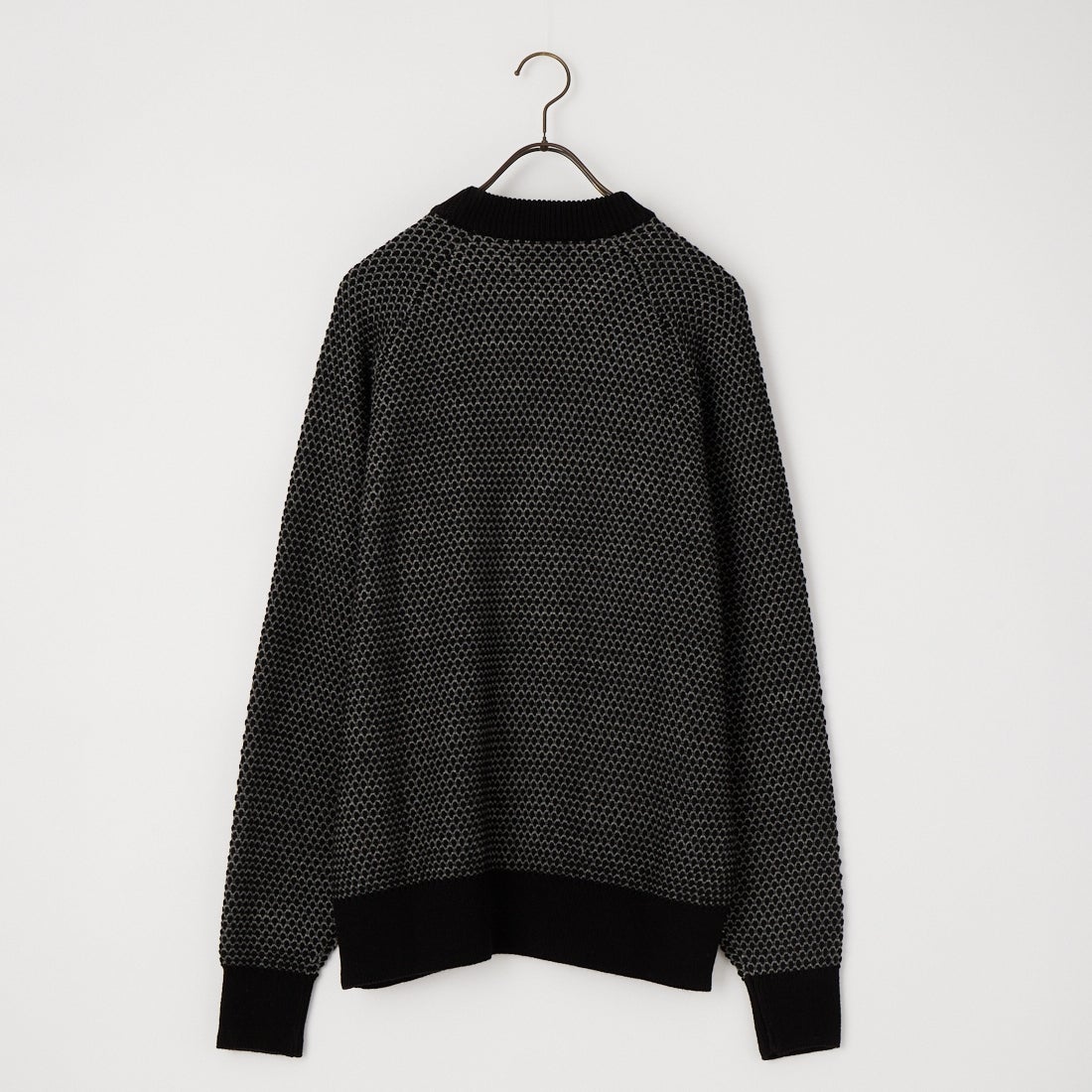 Jeans Factory Clothes [ジーンズファクトリークローズ] 7G ウォッシャブルポップコーン編みクルーネックニット [26522539] 005 BLK