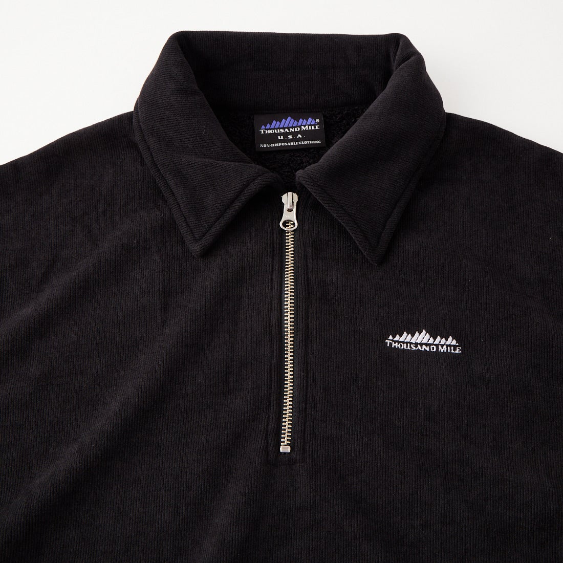 THOUSAND MILE [サウザンド マイル] ニットフリース ハーフジッププルオーバー [TM262KF00342] 09 BLACK