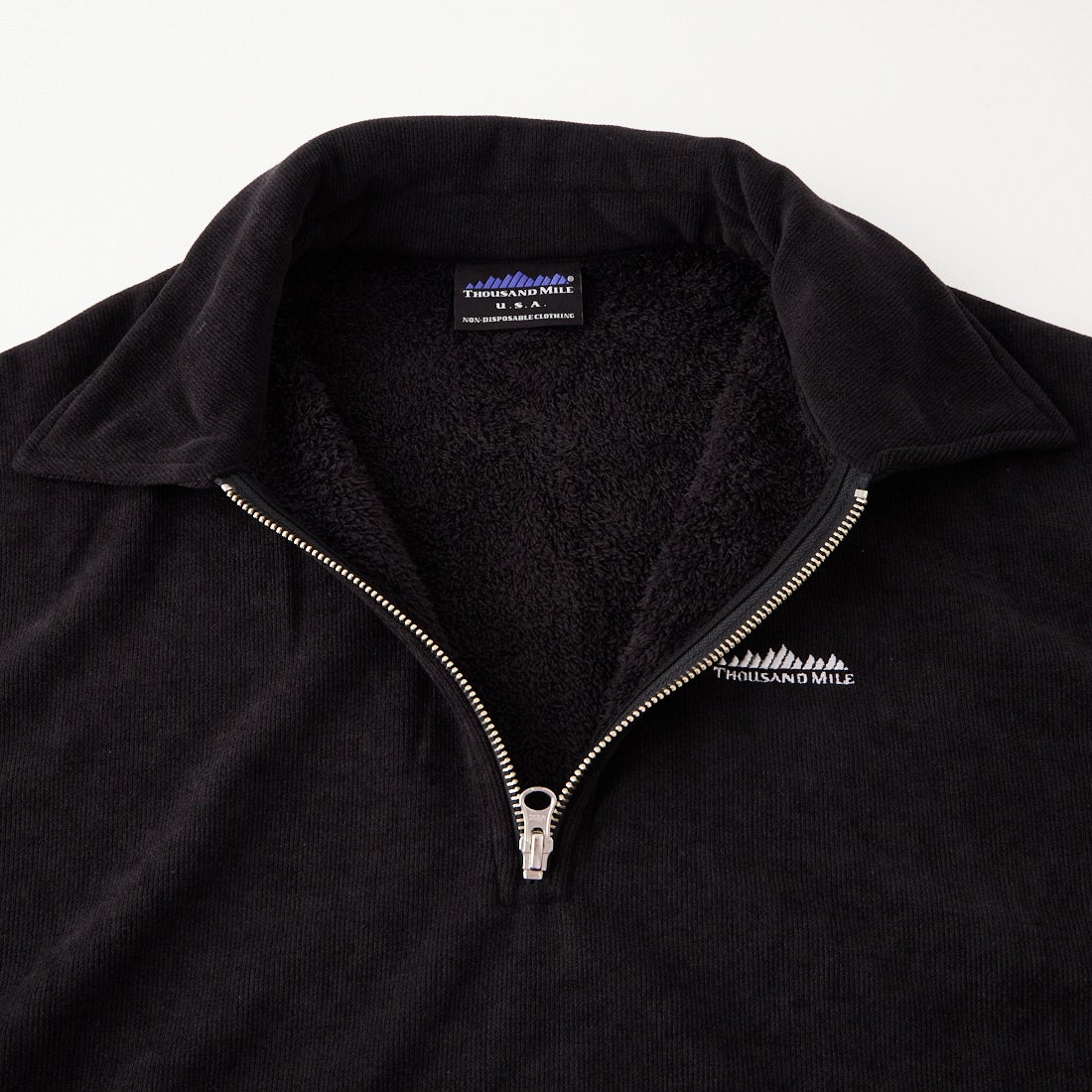 THOUSAND MILE [サウザンド マイル] ニットフリース ハーフジッププルオーバー [TM262KF00342] 09 BLACK