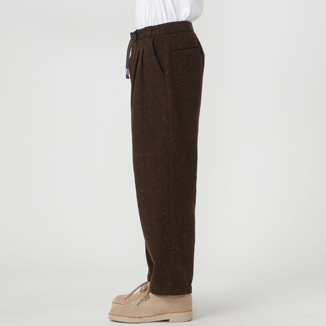 THE NORTH FACE PURPLE LABEL [ザ ノースフェイス パープルレーベル] コットンウールカラーネップフィールドパンツ [N26FC068] BR BROWN &&モデル身長：177cm 着用サイズ：32&&