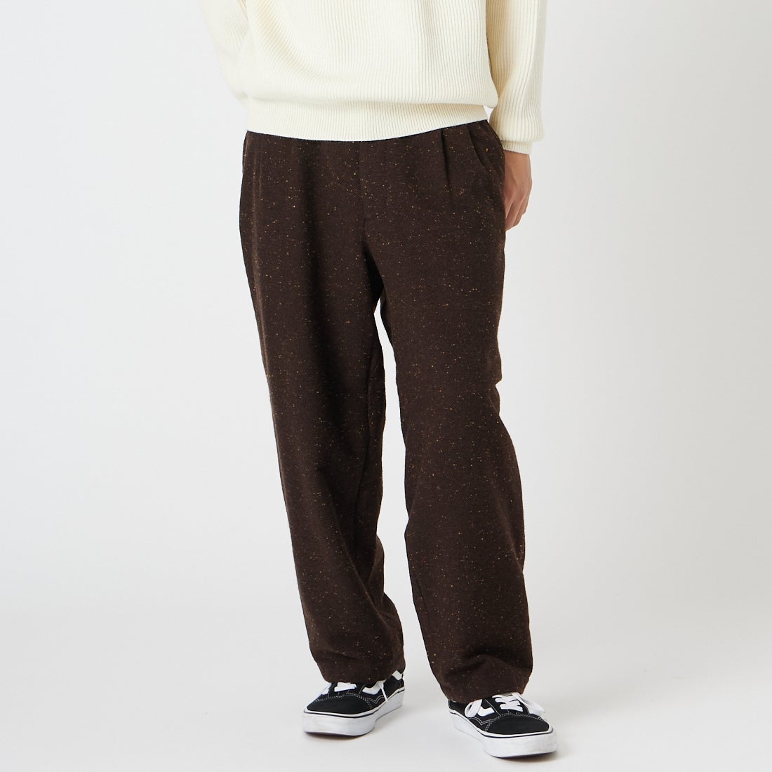 THE NORTH FACE PURPLE LABEL [ザ ノースフェイス パープルレーベル] コットンウールカラーネップフィールドパンツ [N26FC068] BR BROWN &&モデル身長：175cm 着用サイズ：30&&