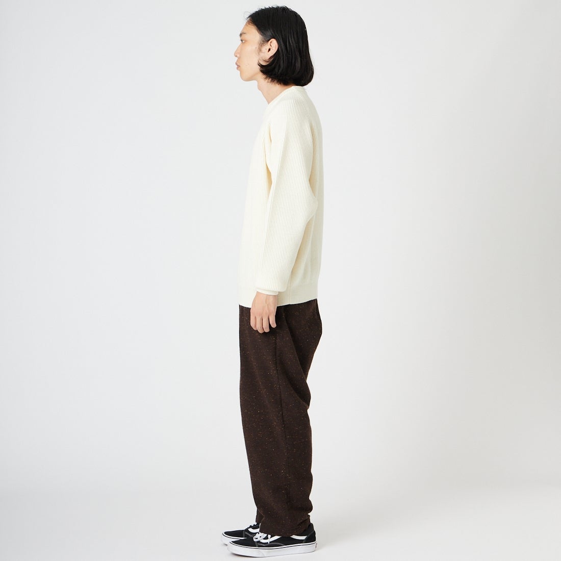 THE NORTH FACE PURPLE LABEL [ザ ノースフェイス パープルレーベル] コットンウールカラーネップフィールドパンツ [N26FC068] BR BROWN &&モデル身長：175cm 着用サイズ：30&&