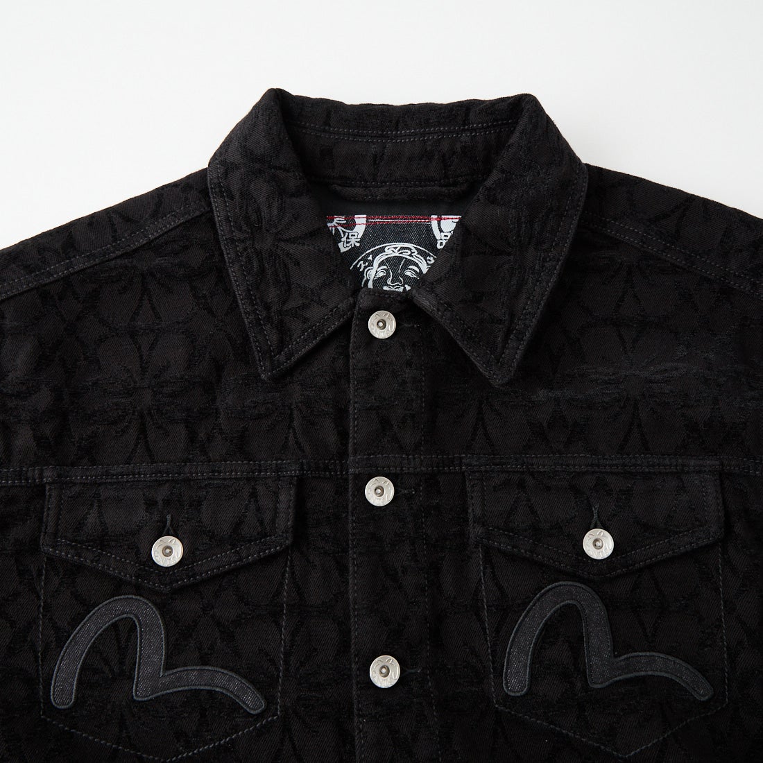 EVISU [エヴィス] ベルベットタッチ 家紋ジャカード シャツジャケット [2EAHTM6JK1050] BLACK
