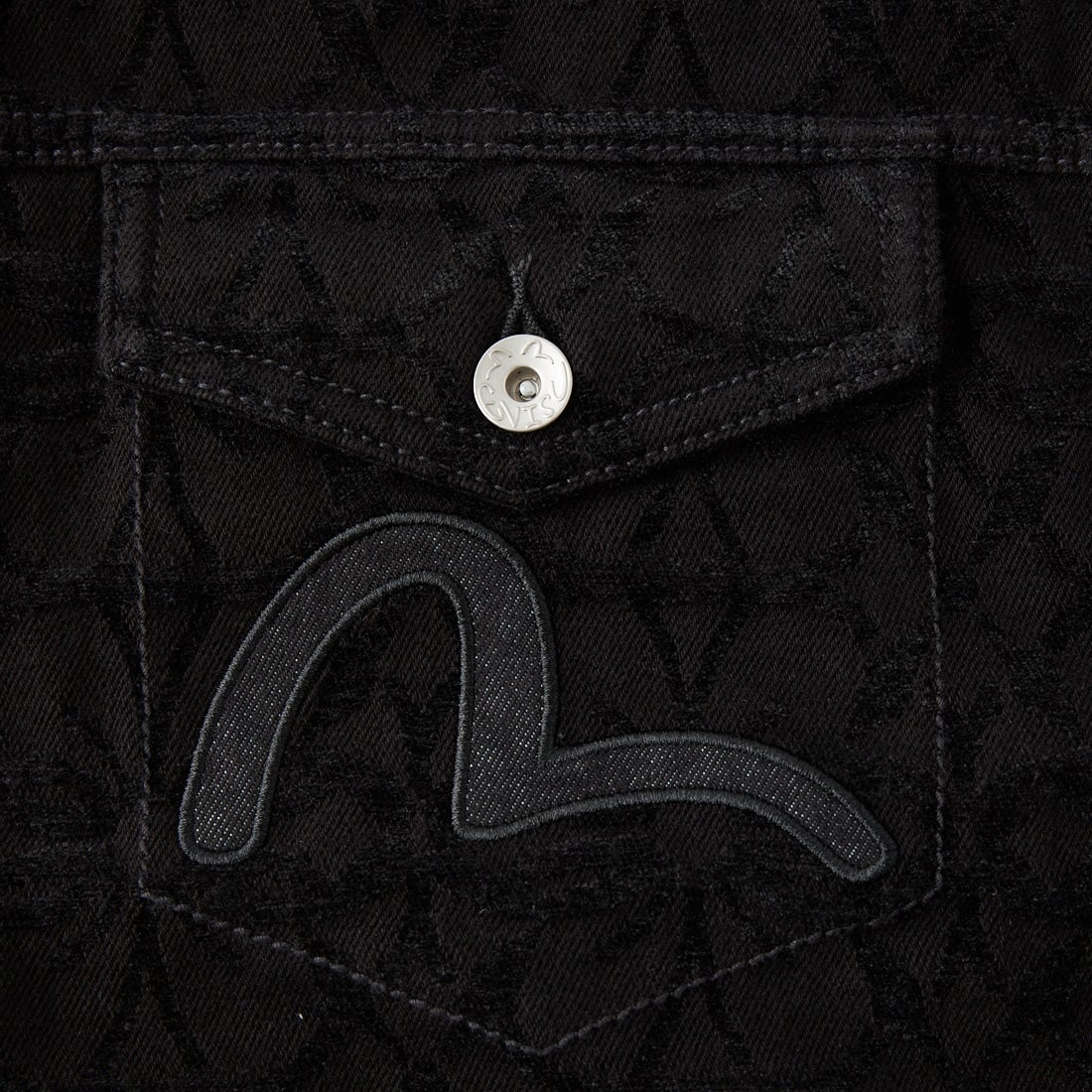 EVISU [エヴィス] ベルベットタッチ 家紋ジャカード シャツジャケット [2EAHTM6JK1050] BLACK