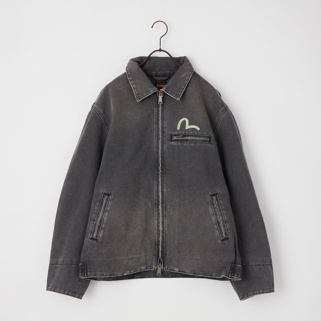 EVISU [エヴィス] カモメ ダメージ加工 ジップジャケット [2EAEJM6JK6024] NAVY