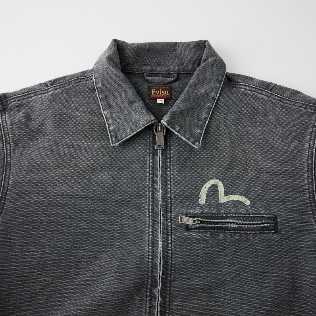 EVISU [エヴィス] カモメ ダメージ加工 ジップジャケット [2EAEJM6JK6024] NAVY