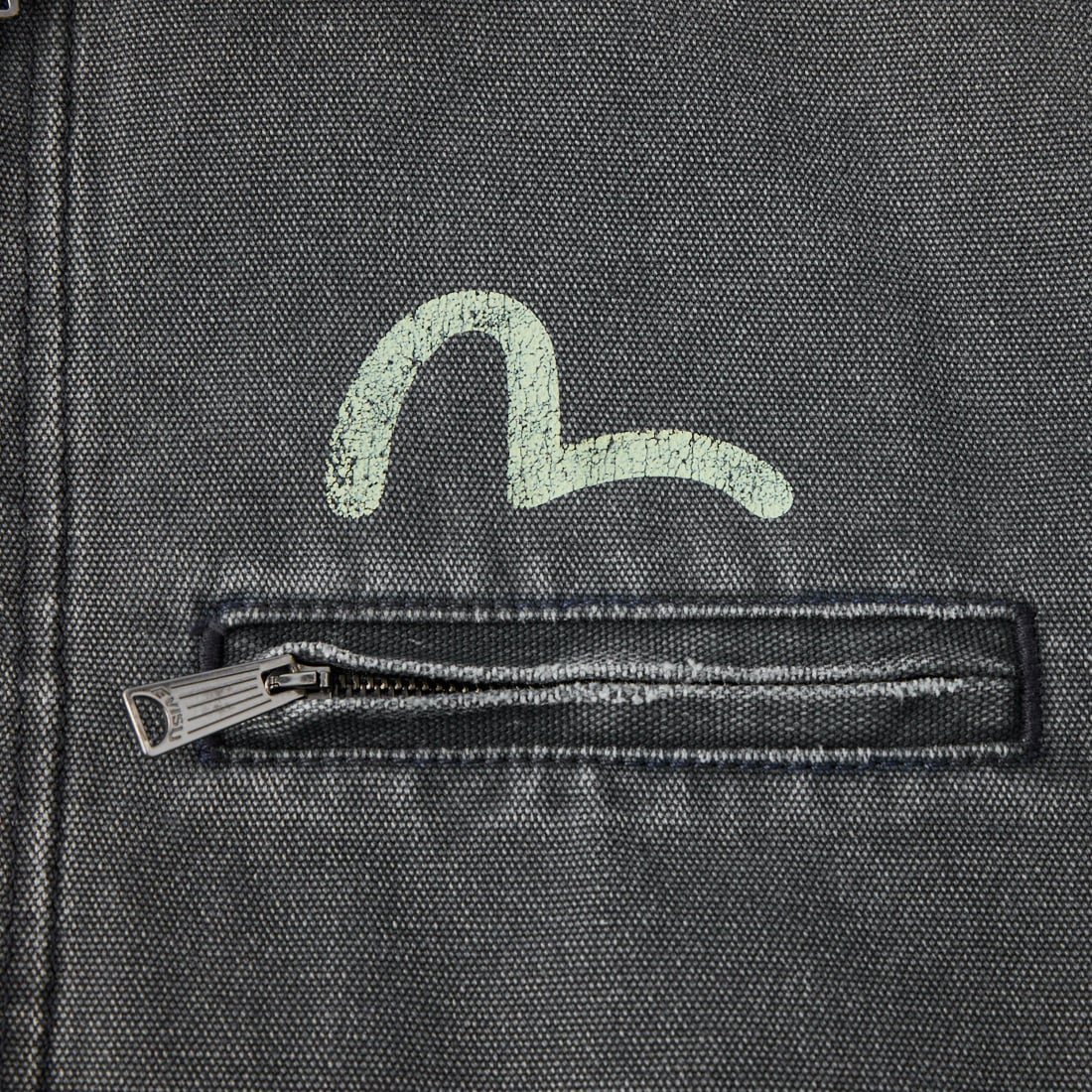 EVISU [エヴィス] カモメ ダメージ加工 ジップジャケット [2EAEJM6JK6024] NAVY