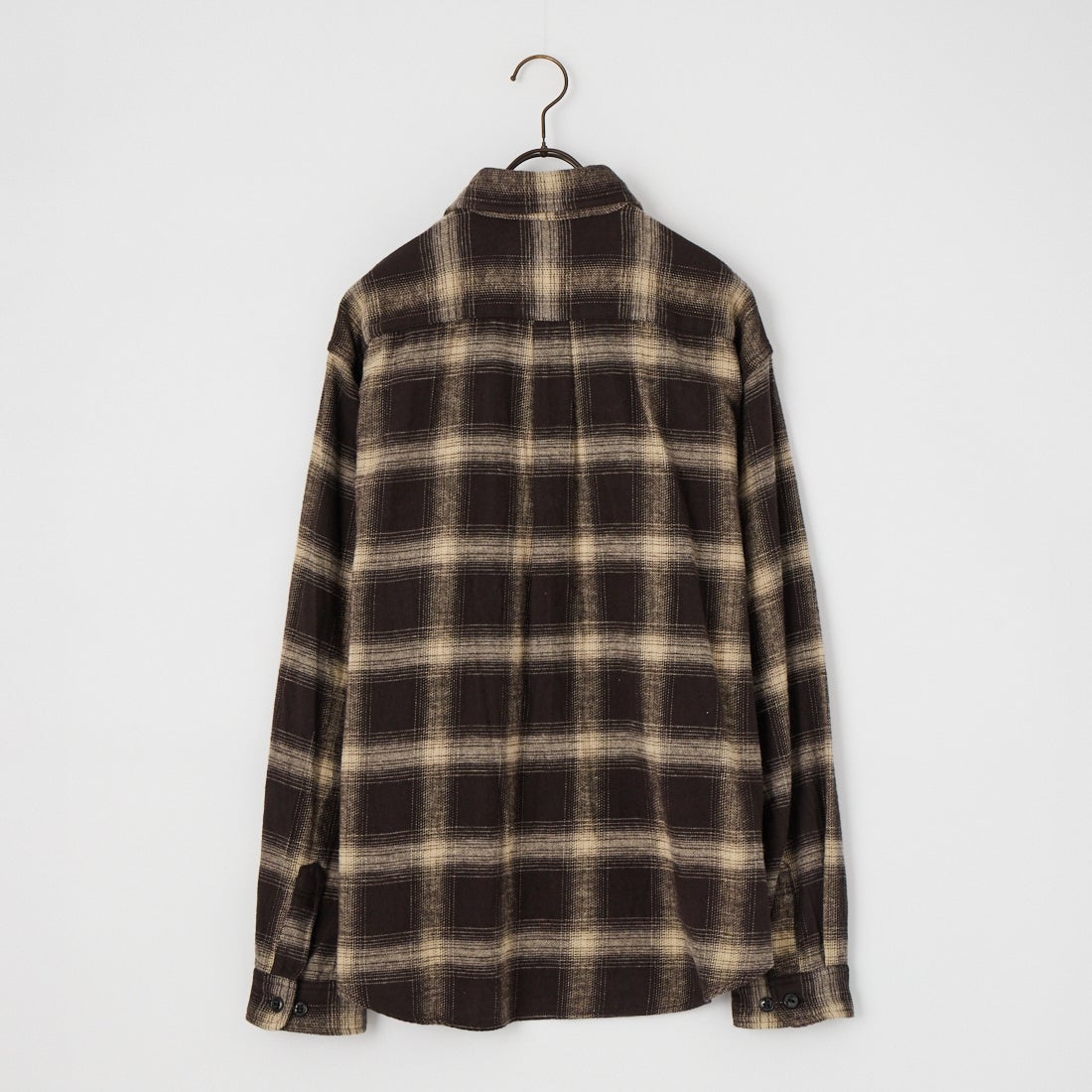 GOLD [ゴールド] ソフトネルチェックレギュラーカラーシャツ [GL29755] 119 BLACK