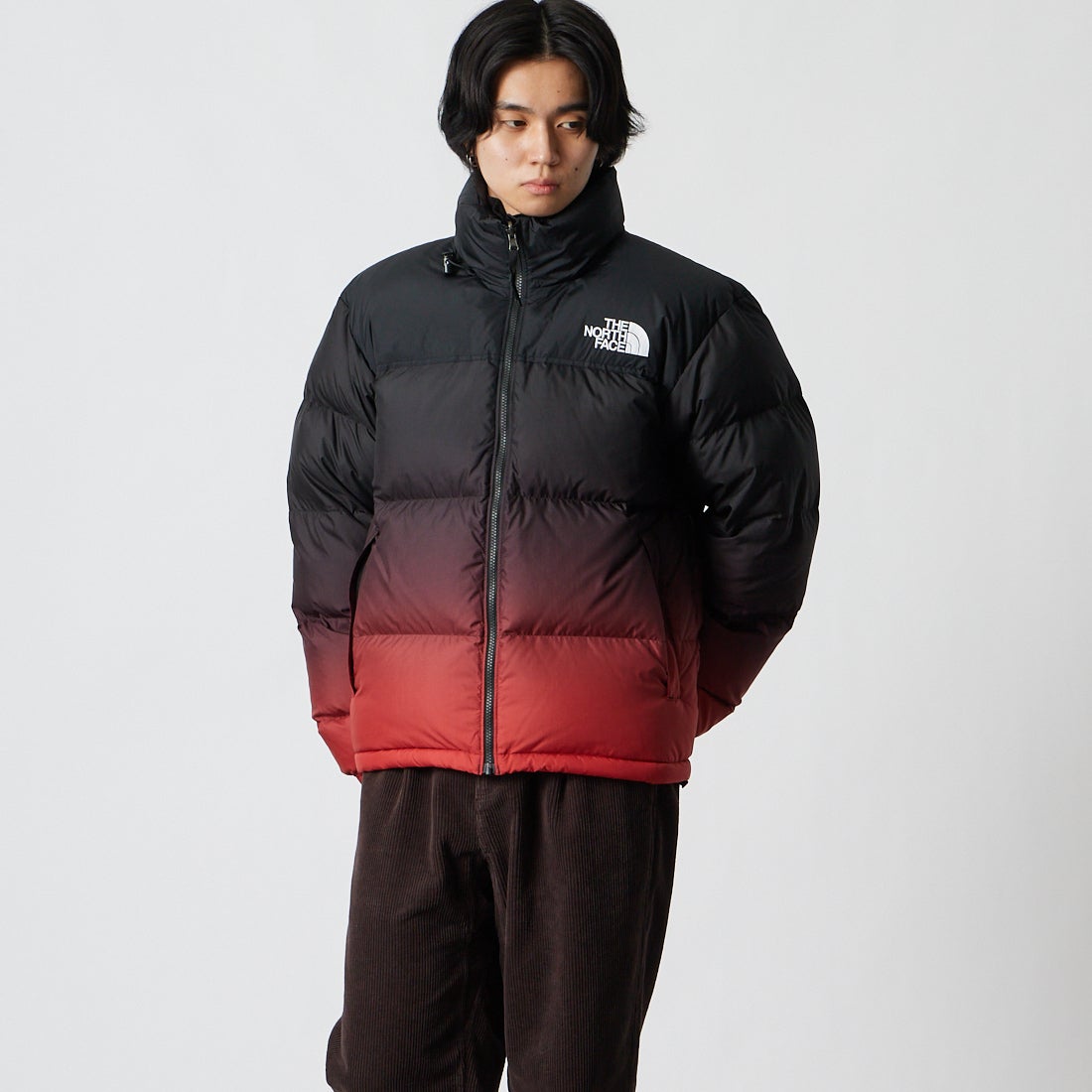 THE NORTH FACE [ザ ノースフェイス] ノベルティヌプシジャケット [ND92650] GR &&モデル身長：177cm 着用サイズ：M&&