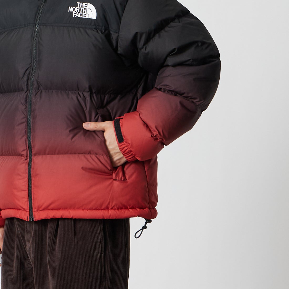 THE NORTH FACE [ザ ノースフェイス] ノベルティヌプシジャケット [ND92650] GR &&モデル身長：177cm 着用サイズ：M&&