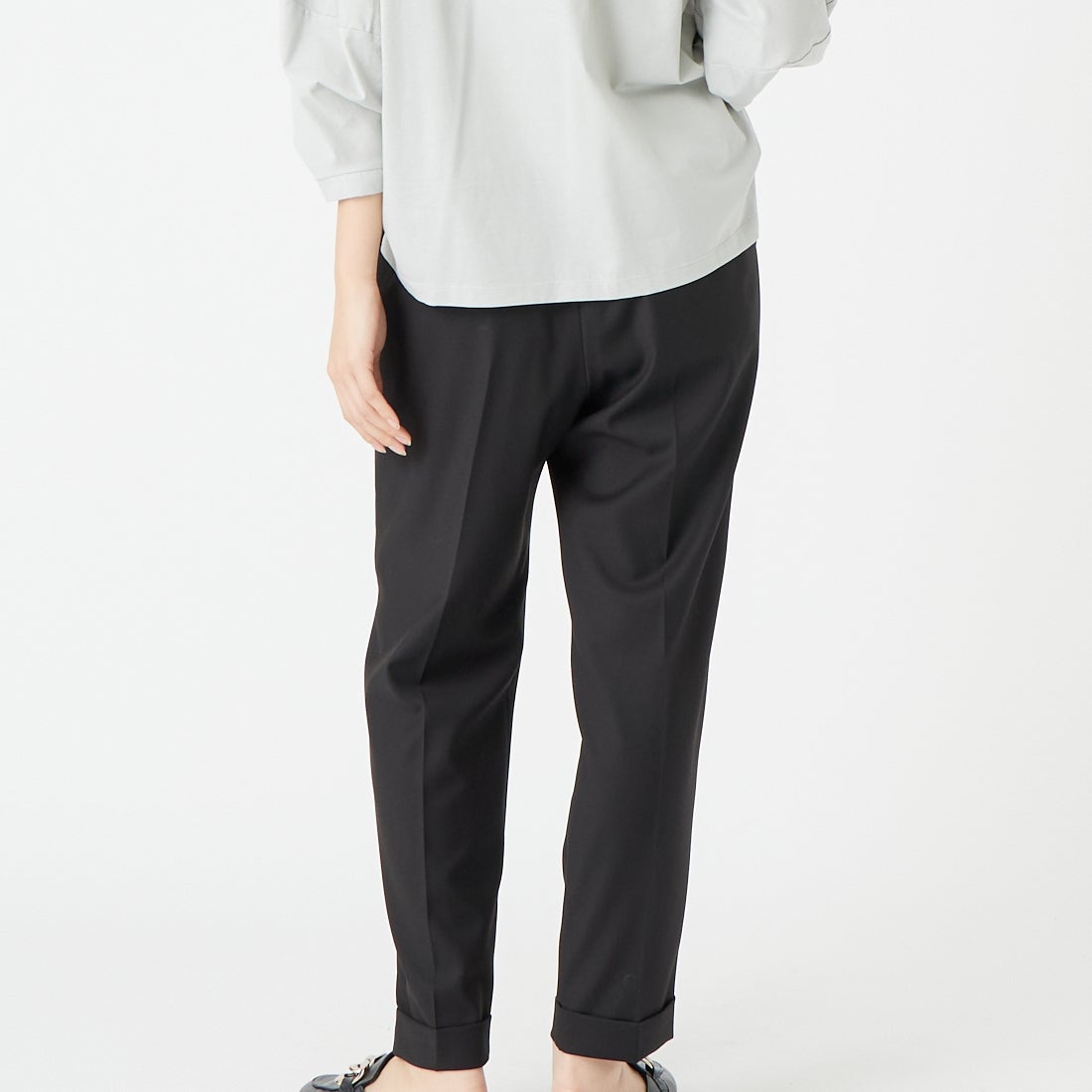Jeans Factory Clothes [ジーンズファクトリークローズ] ストレッチギャバトラックイージーパンツ [U-2050] 040 ﾌﾞﾗｯｸ &&モデル身長：162cm 着用サイズ：38&&actory Clothes [ジーンズファクトリークローズ] ストレッチギャバトラックイージーパンツ [U-2050] 020 ｸﾞﾚｰ